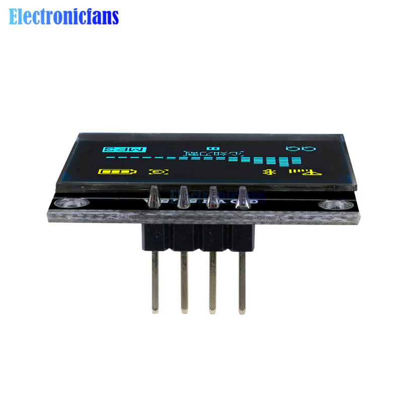 Желтый синий модуль OLED дисплея 0 96 дюйма серийный IIC 128X64 I2C SSD1306 12864 плата с ЖК