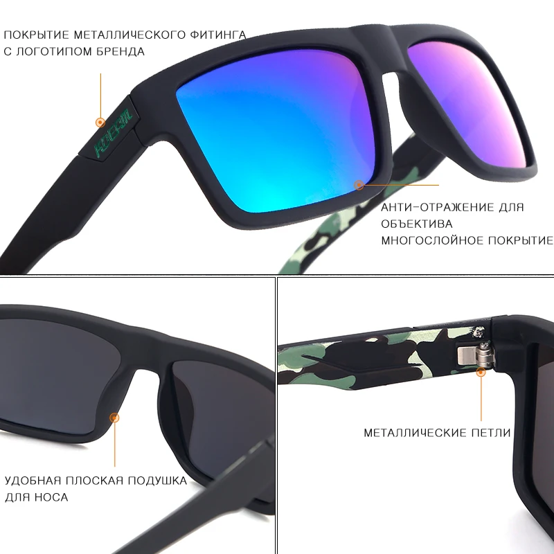 KDEAM, прямые, Topline, прямоугольные, поляризационные солнцезащитные очки, мужские, фирменные, солнцезащитные очки, спортивные оттенки, включает защитный чехол