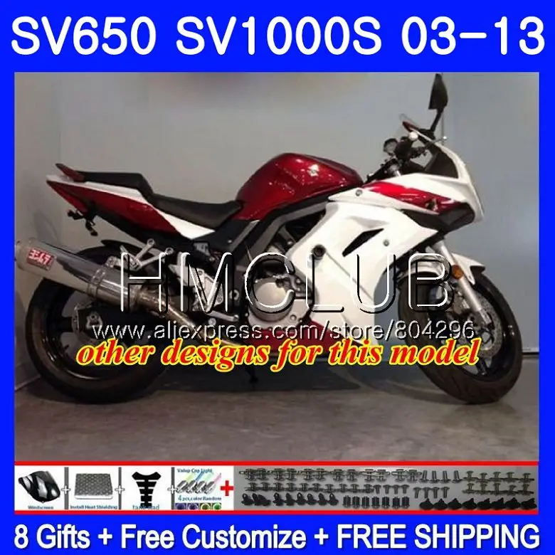 Обтекатель для SUZUKI SV1000S SV650S 03 04 05 06 07 08 28HM. 0 SV650 1000 S SV 650 S 1000 2003 2004 2005 2006 2007 2008 винно-красного цвета, Лидер продаж