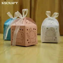 Kscraft Бесплатная доставка прекрасный слон мультфильм Стиль Baby Show пользу Коробки коробка конфет Свадьба сувениры и подарки 30 шт./лот