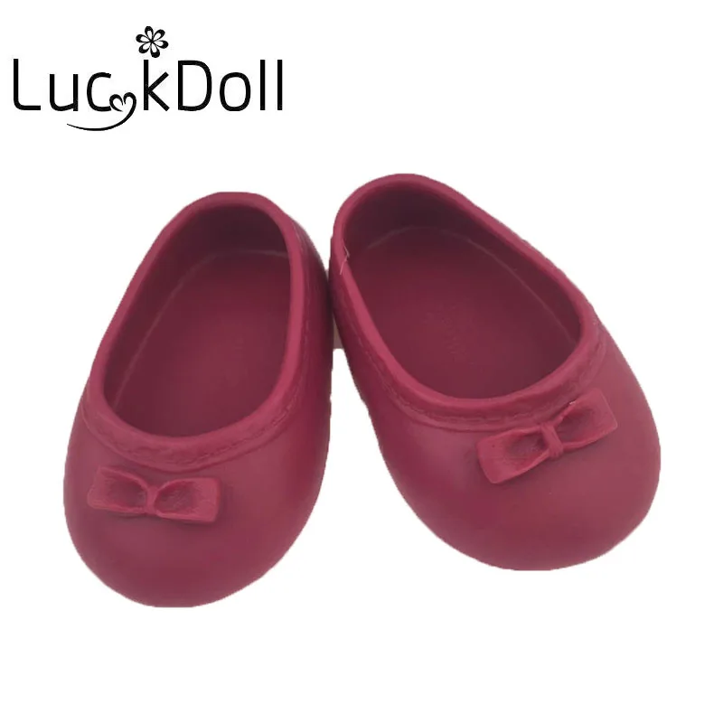 Luckdoll с круглым концом обувь с бантом для 18-дюймовые американские куклы для детей лучшие подарки на Рождество