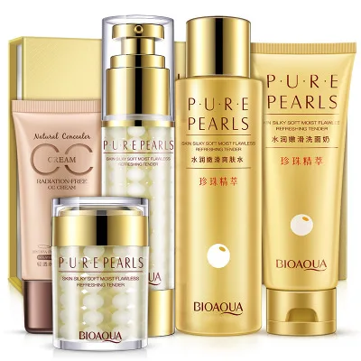 Bioaqua Pure Pearls Facial Skin Care Set Hyaluronic Acid Deep ...