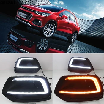 

CSCSNL 2PCS For Chevrolet Trax 2017 2018 Yellow Turn Signal Relay Waterproof Car DRL Lamp 12V LED Daytime Running Light Daylight