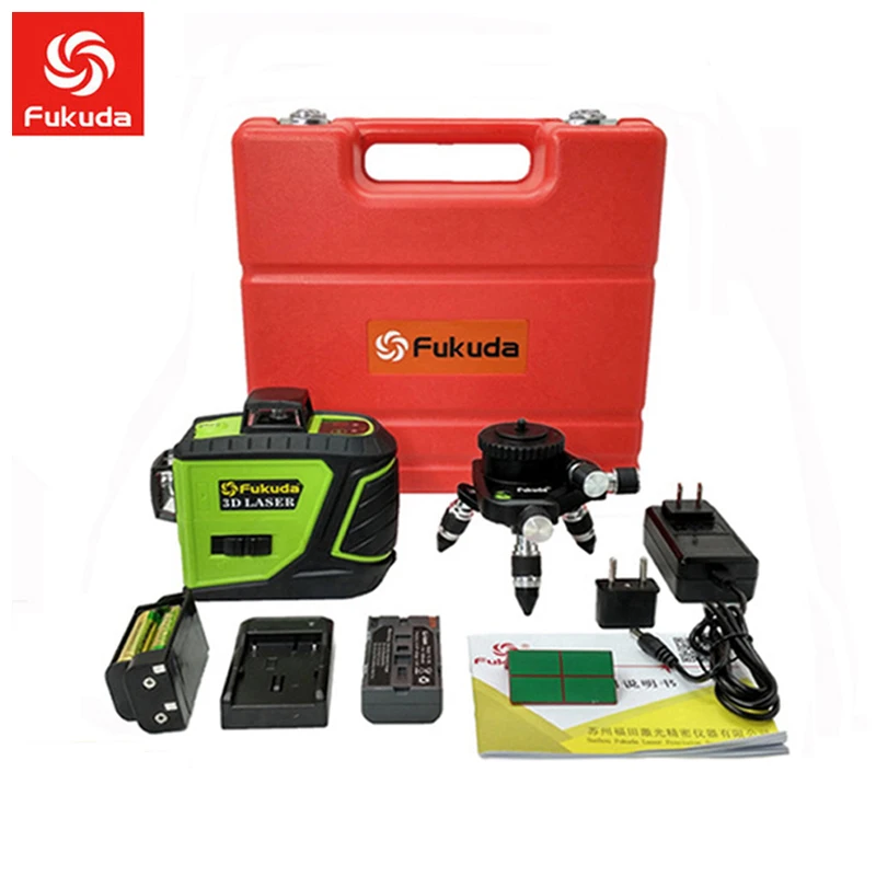 

Fukuda 12 lines MW-93T lithium battery green laser level 360 Vertical And Horizontal Self-leveling Cross Line 3D Laser Level