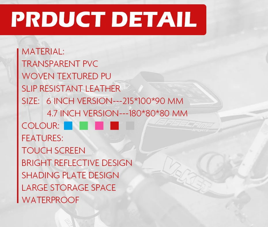 Clearance BASECAMP Bike Bag Rainproof Bag For Bicycle Front Tube Cycling Bag Phone Case Frame Bicycle Bag MTB Pannier Bicycle Accessories 14