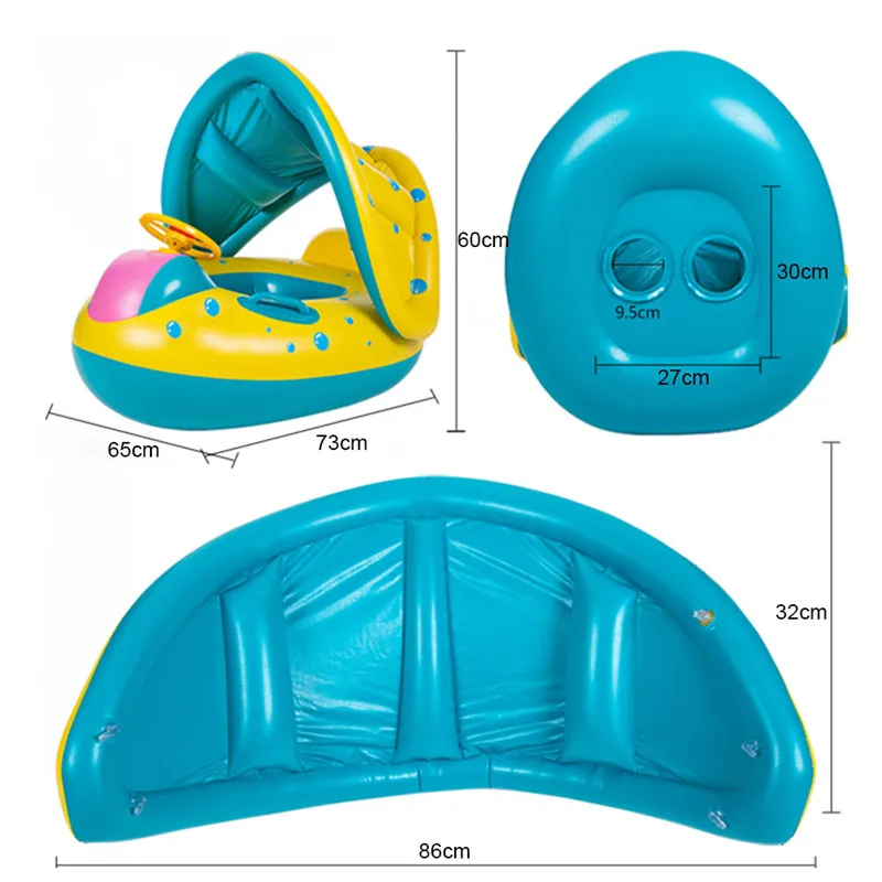 

Summer Baby Kids Safety Float Swim Pool Inflatable Ride-ons Toys Seat Boat Infant Water Floating Yacht Swim Pool Accessories