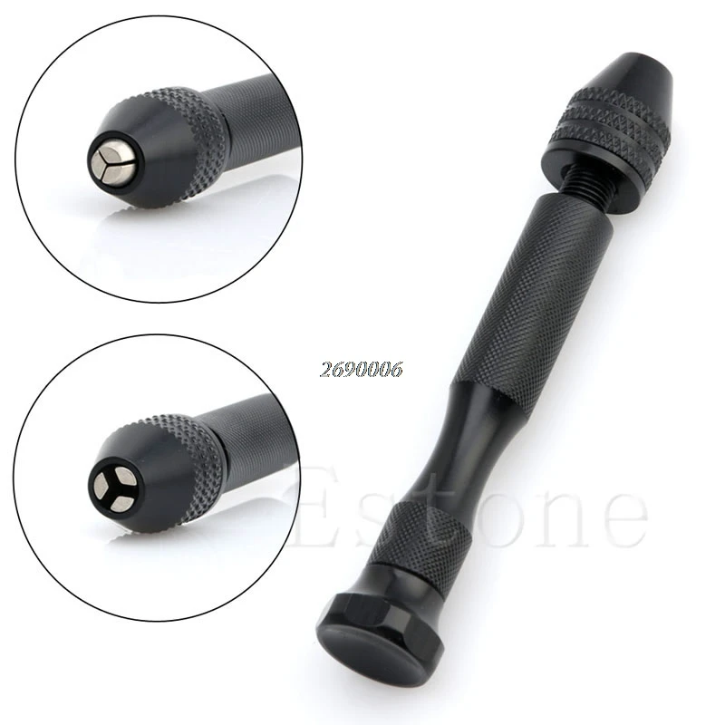 1PC 0.3-3.2mm Mini Aluminum Manual Hand Drill Chuck Twsit Micro Drill Bit Tool A46607