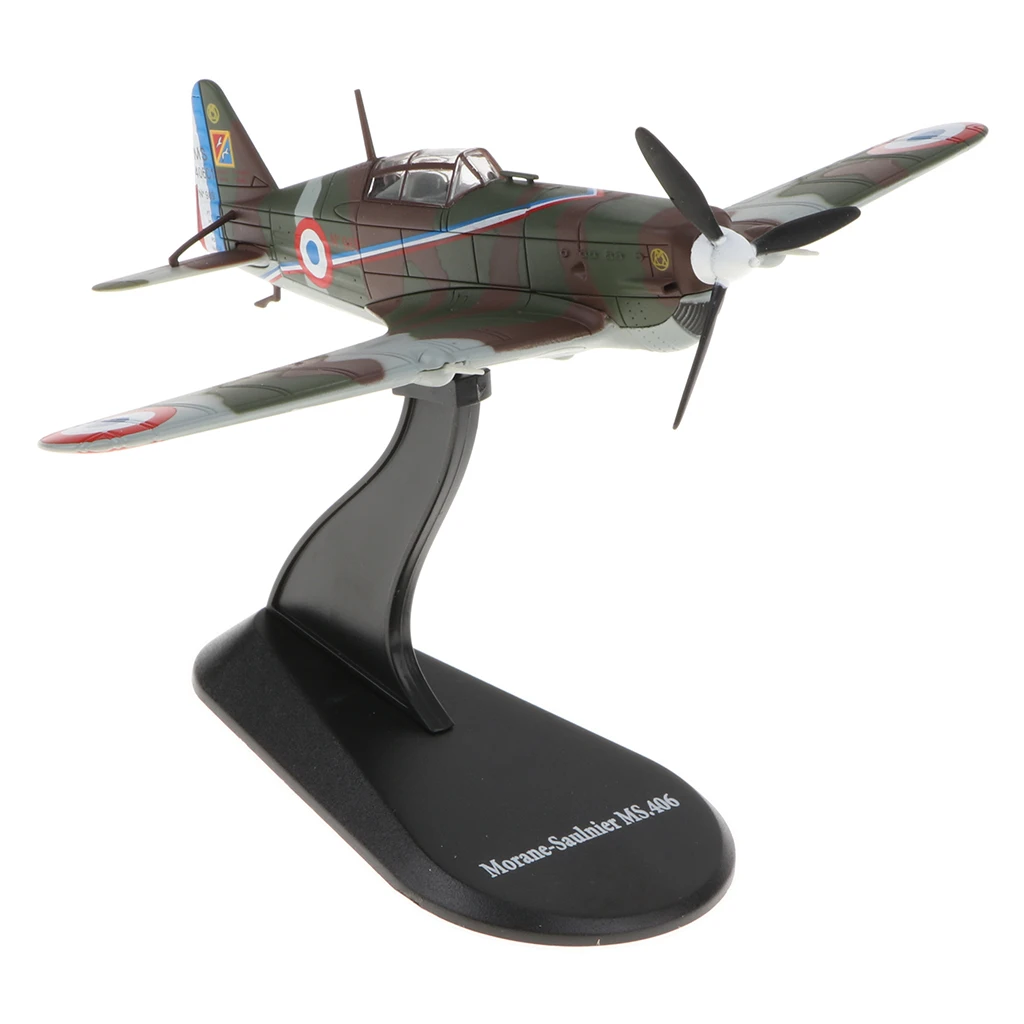 1/72 Alloy Diecast Warplane Model Morane Saulnier MS.406 Fighter Aircraft WWII France Airforce Airplane Plane Model Toy Soldier
