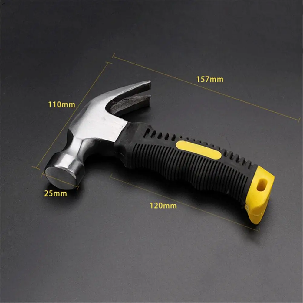 

Multifunction Mini Safety Claw Hammer Plating Polishing Surface Ergonomic Design Plastic Handle Portable Hammer Tool
