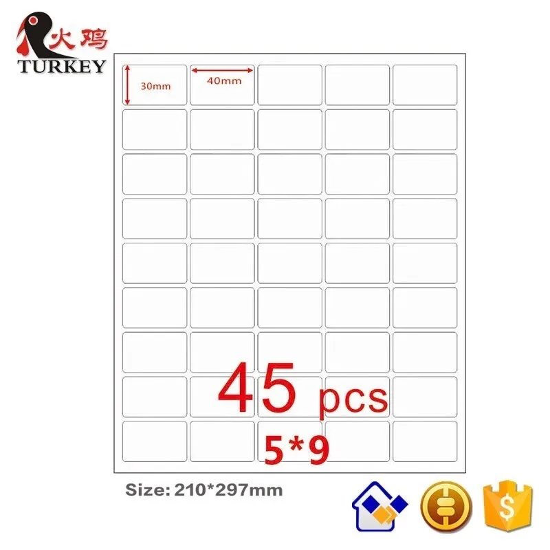 

A4 round stickers 40x30 mm shipping&address printing sticker 50 sheets 3X9 pcs