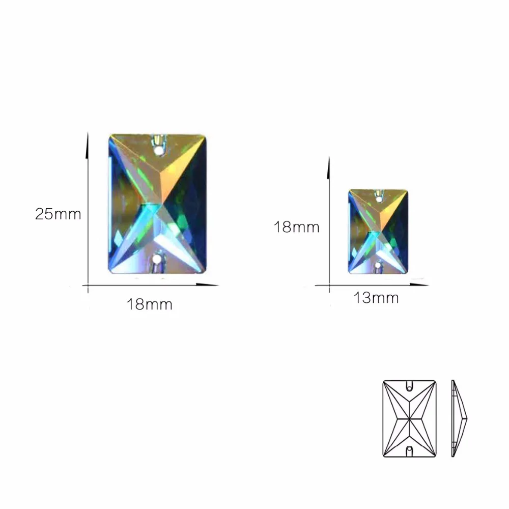 Стразы для шитья Crystal AB s 6A стразы прямоугольная багета стеклянные зеркальные