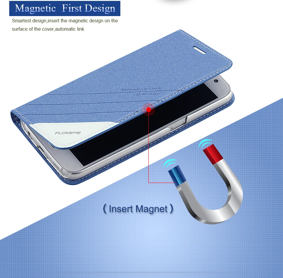 FLOVEME PU Leather Case For Samsung Galaxy S7 S6 S5 Phone Cases Wallet Pouch Card Slot Stand Cover Coque Bag For Galaxy S7 S6 S5 (5)