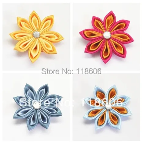 

Hot Sale 50pcs/lot Cheap kanzashi flower clip from China WITHOUT CLIP Free Shipping