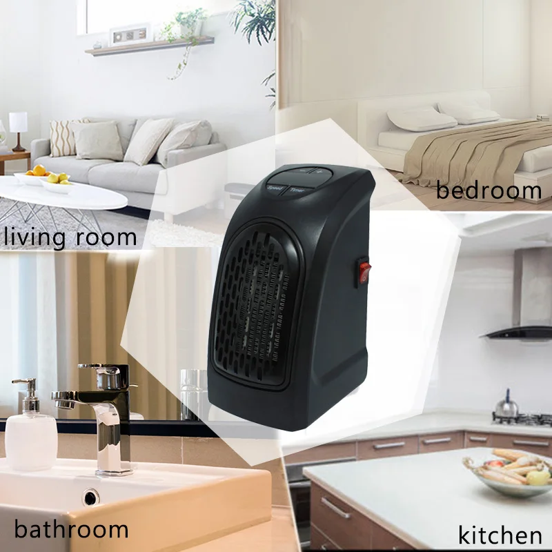 

400W Mini Fan Heater Wall Mounted Electric Heater Stove Radiator Warmer Household Room Heating Fan Machine for Winter