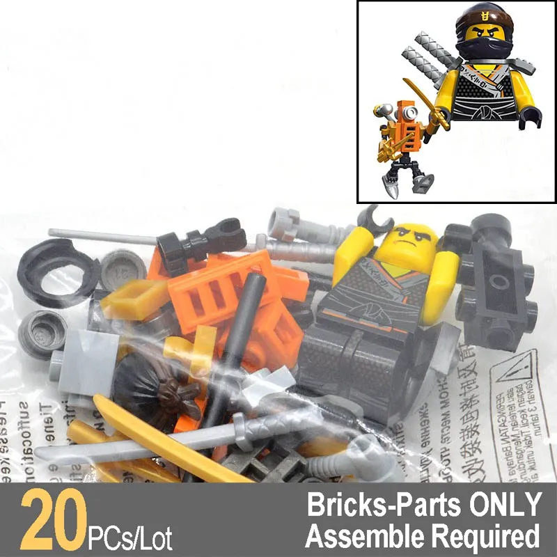 

Wholesale 20pcs Lot 10072 Cole with Robot Ninjas Building Bricks Blocks Gifts Educational Toys for Children