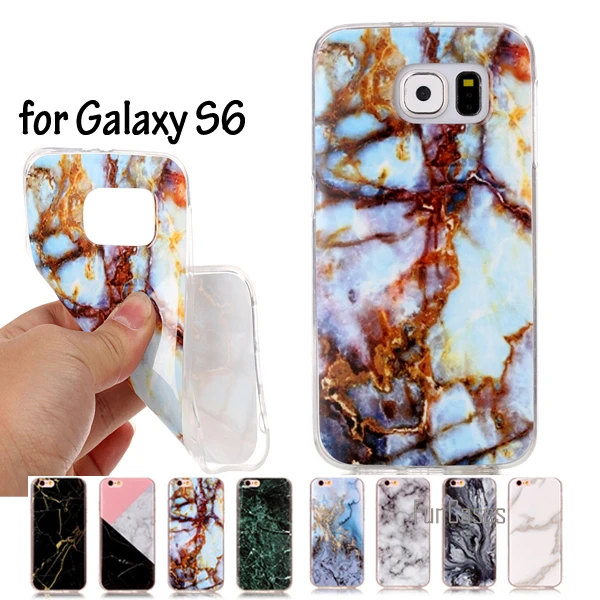 SM G920 G920F чехол с мраморным эффектом мягкий силиконовый для samsung Galaxy S6 чехлы