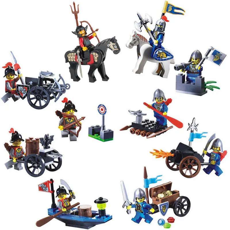 10 шт. замок серии Рыцари Игра престолов солдат строительный блок кирпичи игрушки с оружием войны колесница лошадь