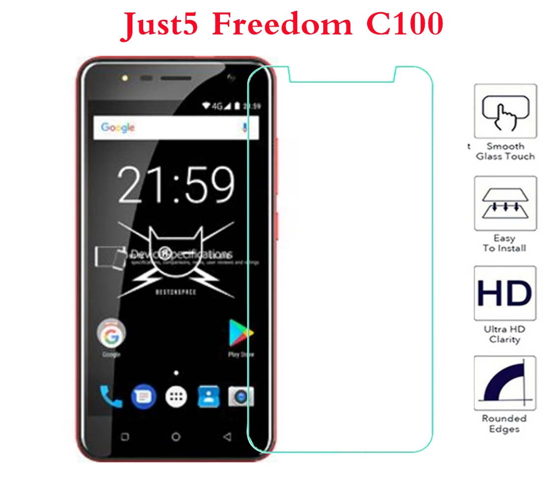 Just5 Freedom C100 закаленное стекло 9H хорошее качество защитная пленка