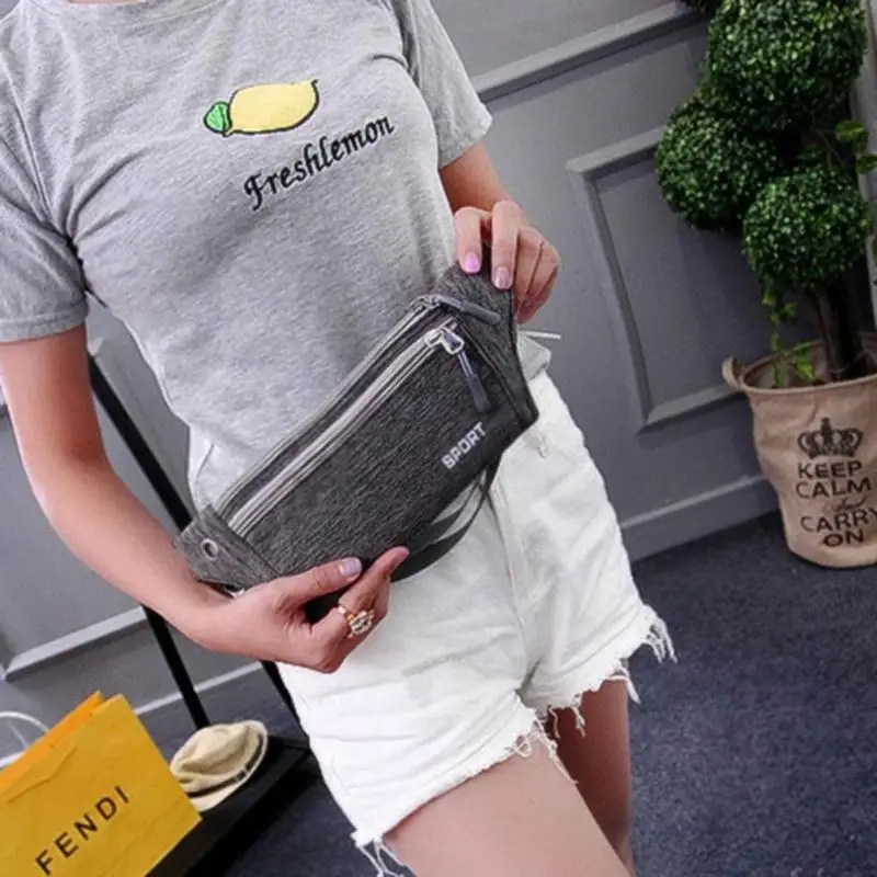 Canvas Travel Fanny Pack Sports Waist Bag Molle Pouch Phone Pocket Belt Bum Bags