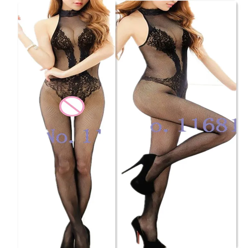 

New Sexy Woman Open Crotch Mesh Fishnet Bodystocking Stocking Lingerie black spandex Stockings women