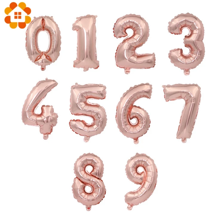 1 шт. 3 размера 1" /32"/4" розовое золото номер воздушный шар цифры фольга поплавок Air надувные шары для День рождения Свадебные украшения