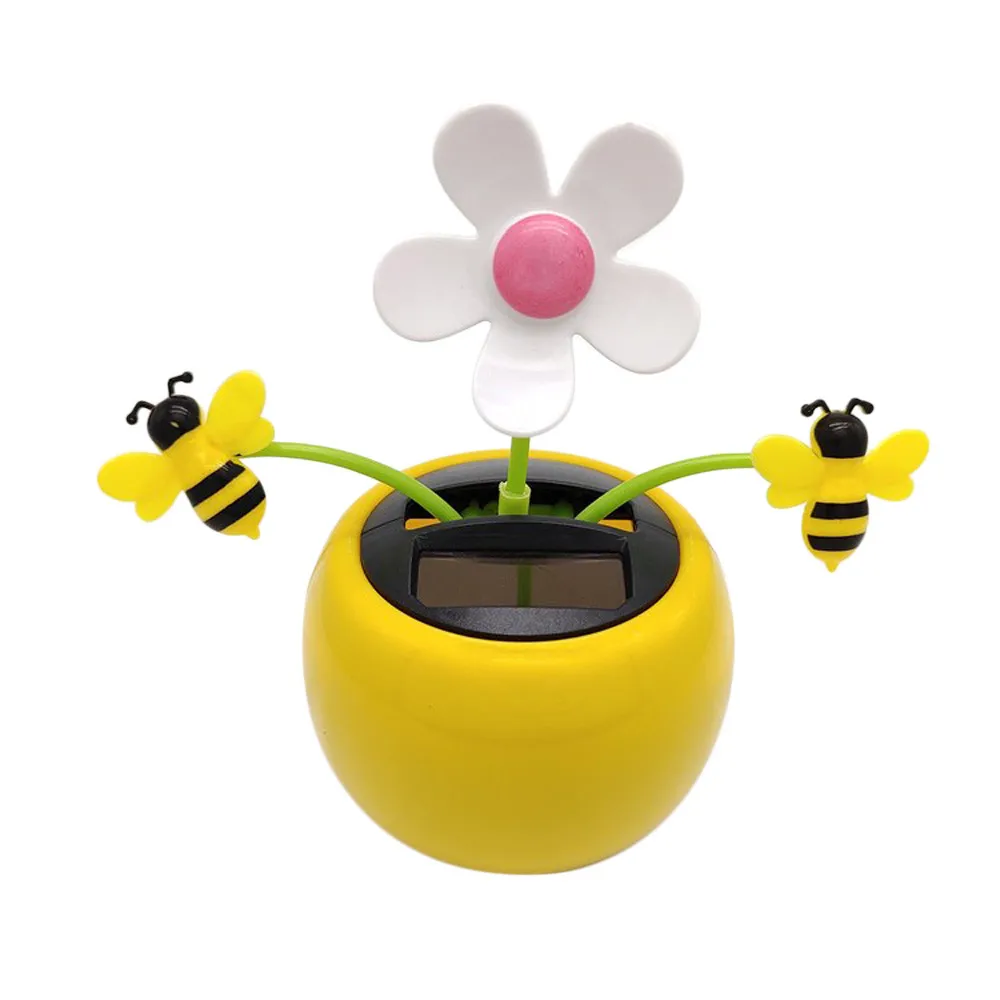 Солнечный Танцующий Цветок качающийся анимированная Танцующая игрушка украшение автомобиля Новые Авто украшения для домашнего интерьера - Название цвета: Цвет: желтый