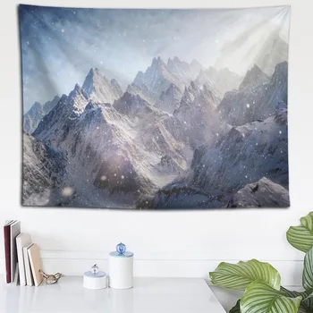 

Snowy Mountain Tapestry 100X140cm/140X250cm Wall Hanging Tapestries Custom Tapestry Bedspread Yoga Mat Blanket Bed Table Cloth