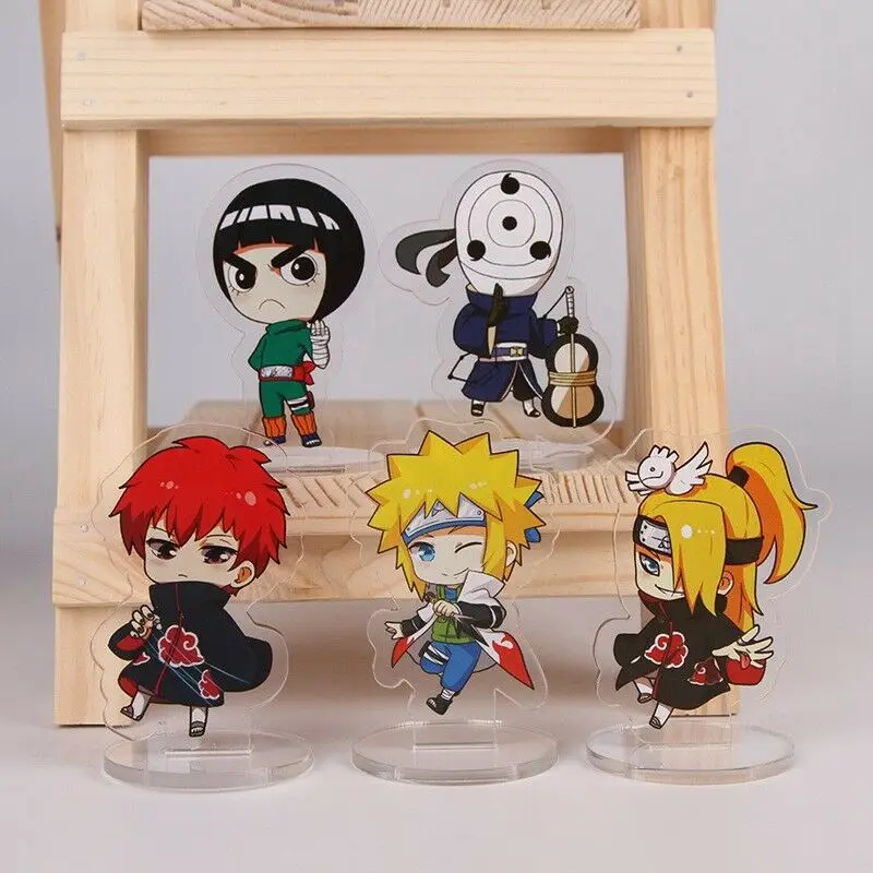 

8cm Anime Naruto Kakashi Sasuke Acrylic Stand Figure Model Toys Pendant Desk Decor Stand Gift Cosplay Props