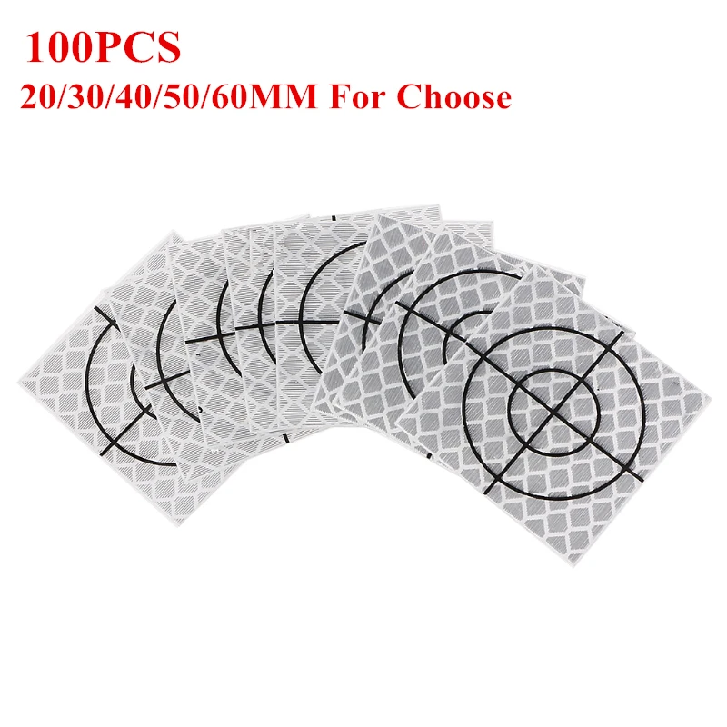 

100 Pcs Reflector Sheet Reflective Tape Target Total Station 20/30/40/50/60mm-M20