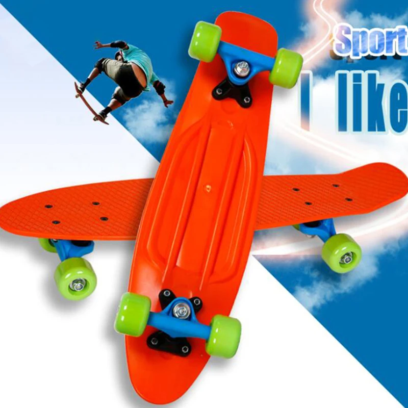

Three Color Four-wheel PVC Wheel PP Bracket 58cm Mini Cruiser Skateboard Street Long Skate Board Outdoor Sports For Children