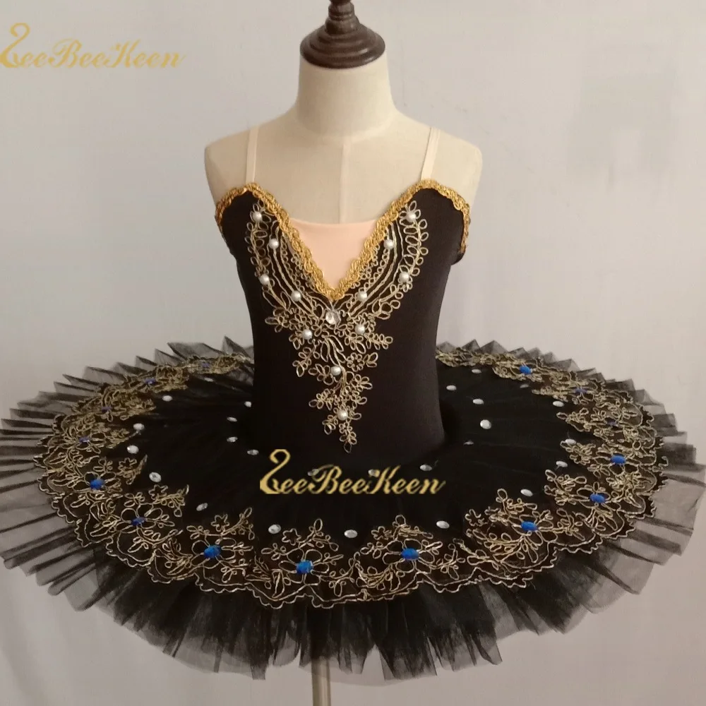Розовое/черное/синее Золотое нежное кружевное платье с Лебединым озером, женское балетное платье-пачка для девочек, костюм для сцены со стразами