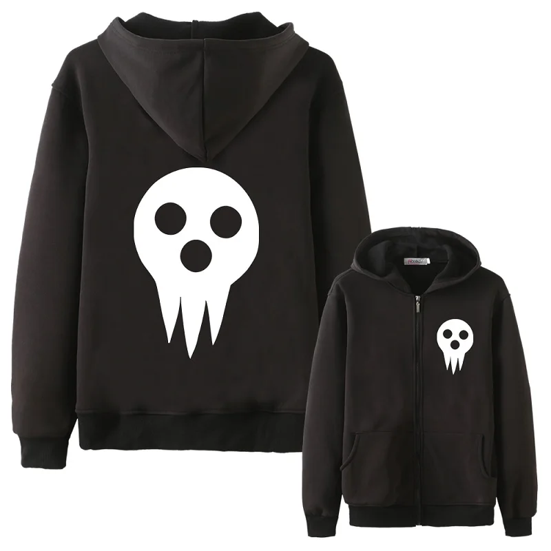 

Anime Cos Soul Eater MAKA ALBARN Coat hoodie feece jacket winter Soul Eater Black Star thick mens hoodie jacket