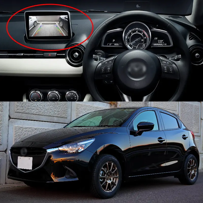Автомобильный RCA адаптер Соединительный кабель для Mazda 2 Demio DJ 2014 ~ 2017 камера