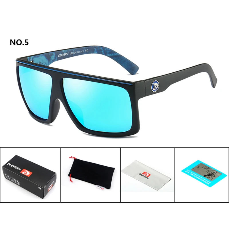 DUBERY мужские летние поляризованные женские очки для вождения оттенки солнцезащитные очки Квадратные ретро брендовая люксовая дизайнерская UV400 - Цвет линз: 5