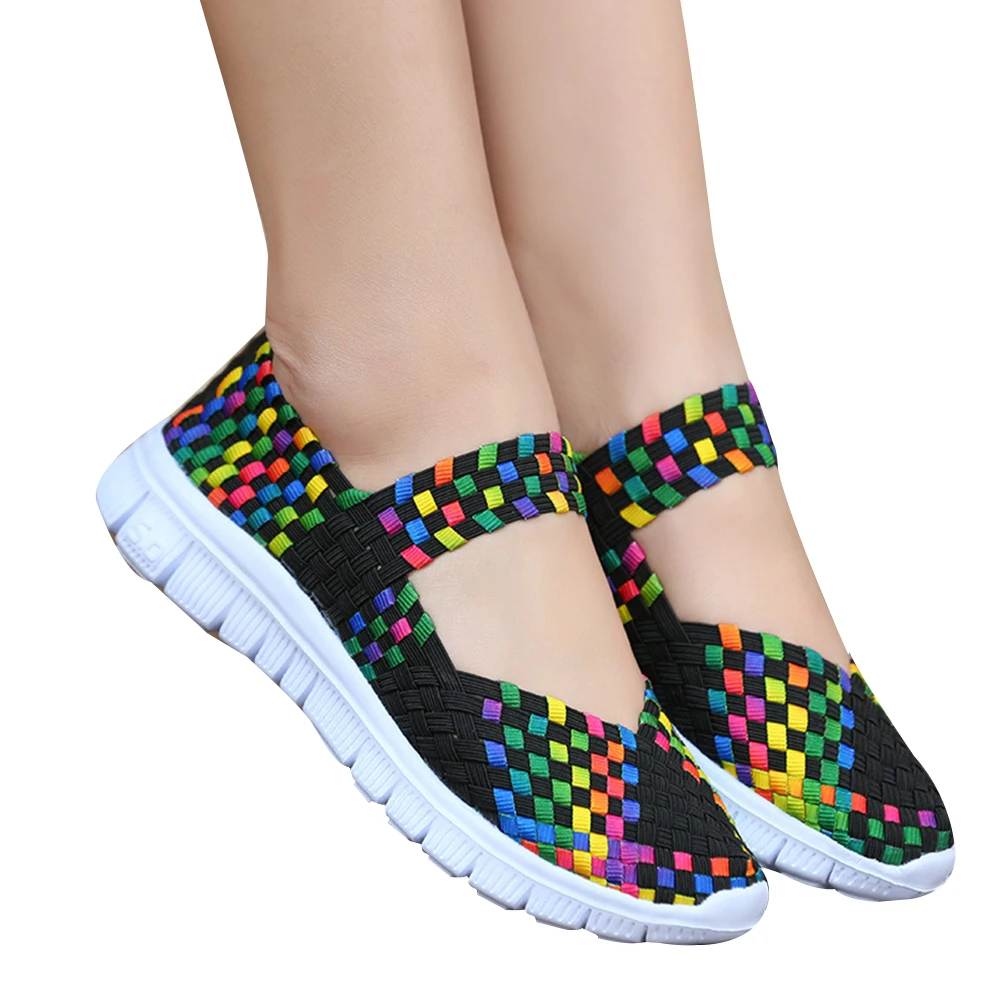 Небесно-голубой New Women Slip-On Light Weight Elastic Trainer Sports Water Shoes Sneakers Summer Ladies Shoes sapato feminino - Цвет: Небесно-голубой