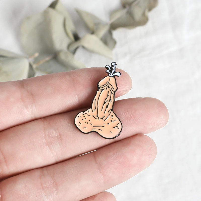 Эмалированный значок для мужских генитальных органов на заказ, мешочек для брошек, одежда с отворотом, Забавный ювелирный подарок для друзей