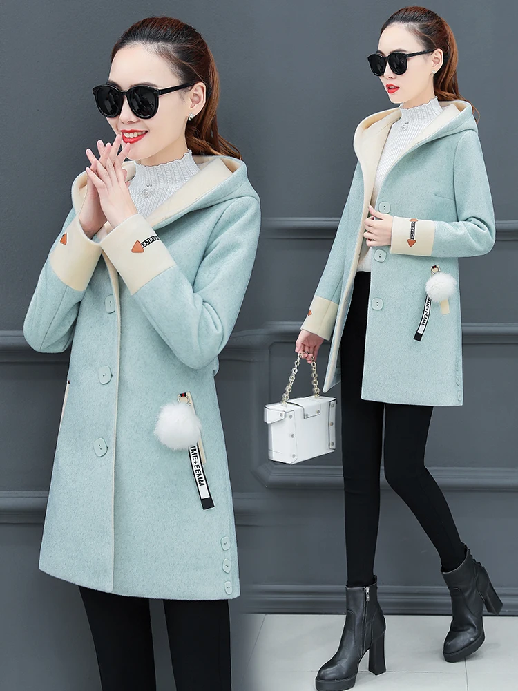 

Women's mid autumn coat, 2019 new style autumn winter wear, Korean version.