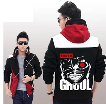 High Quality Anime Tokyo ghouls Autumn Winter Unisex Zipper Hoodie Inside Fleece Hoody Coat