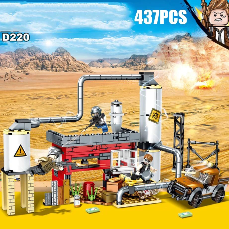 Billige Military spiel pubg Battlefield moc szenen gebäude block Kampf Kraftwerk batisbricks armee figuren pickup ziegel spielzeug