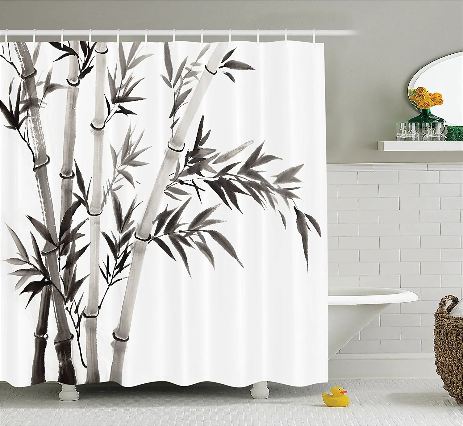 Bamboo House Decor Shower Curtain Traditional Bamboo Leaves Meaning