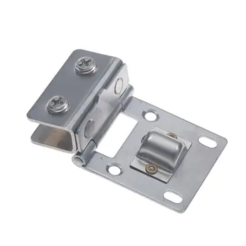 1Pcs Stainless Double Clamp Shower Hinges 180 Degree Glass Door Cabinet Kitchen Glass Hinge