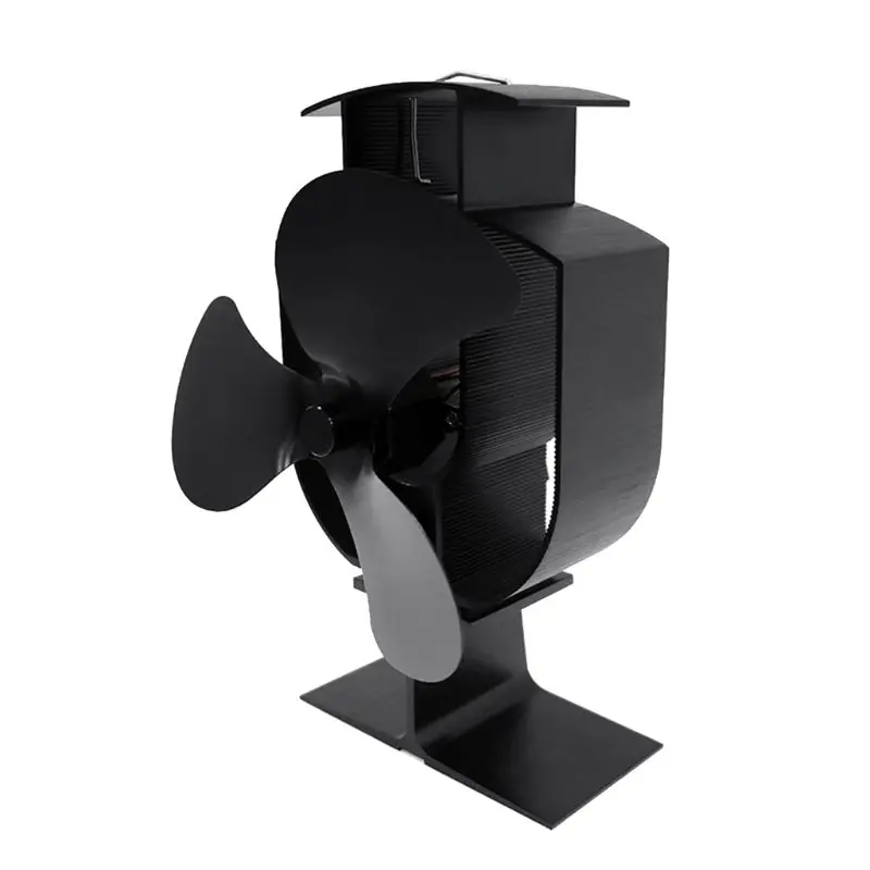 

Black Stove Fan 3 Blade Fireplace Fan Heat Powered Wood Burner Eco Friendly Quiet Home Efficient Heat Distribution Fan