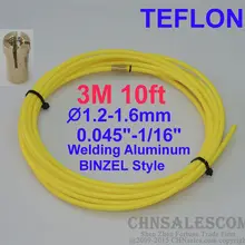 CHNsalescom BINZEL стиль MIG MAG PTFE лайнер 1,2-1,6 сварочная проволока соединители 3 м 10 футов. Цвет: желтый