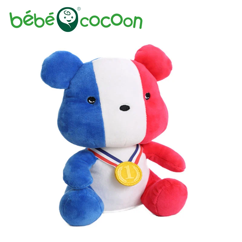 Bebecocoon 2017 20cm National French Flag Teddy Bear Dolls Gold Medal