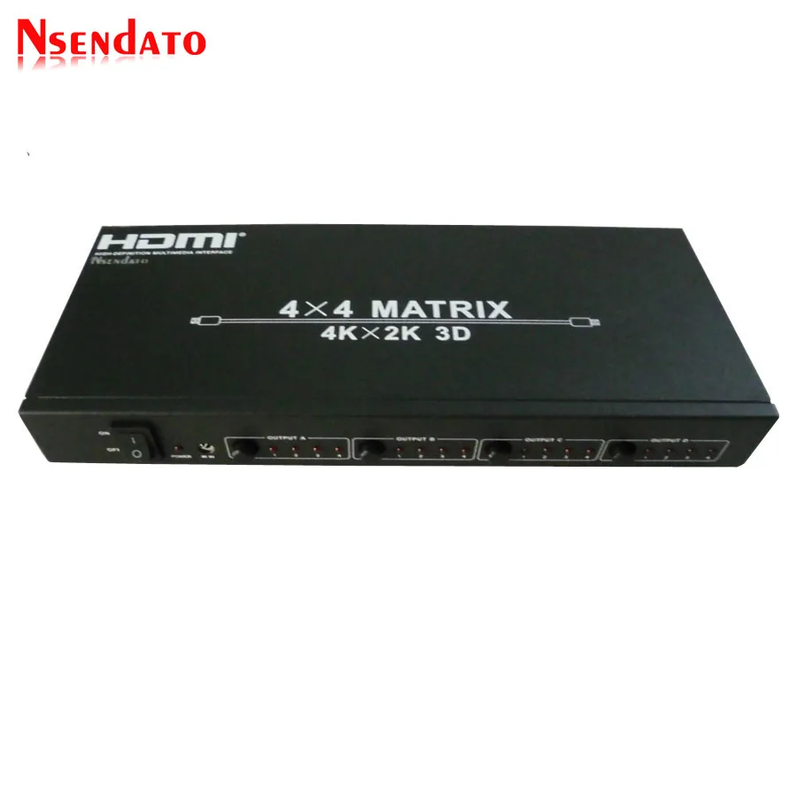 HDMI 4x4 Matrix 4kX2K Switch 4 in 4 out HDMI RS232 Splitter Support 120Hz 3D 60Hz Audio Video HDTV HDMI V1.4 Switcher adapter