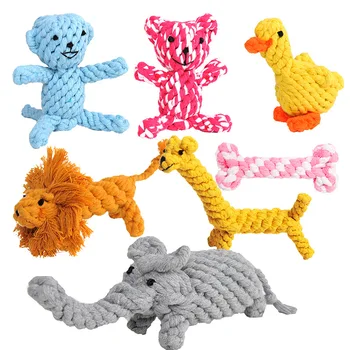 

Pet Soft Dog Toys Animal Design Cotton Rope Dog Toys Durable Cotton Chew Toys Training Teething Toys for Small to Medium Puppy