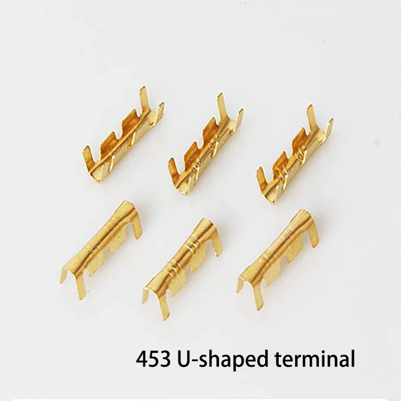 

50Pcs/100pcs/200Pcs 453 U-shaped terminal tab small teethpressing button quick connect terminal wiring 0.5 to1.5 square