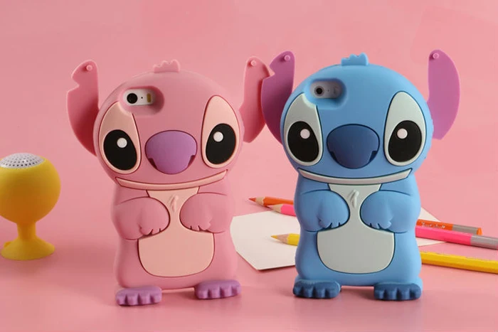 

Soft silicone Phone Case for iPhone X 8 7 7Plus 3D Cartoon Stitch Lilo Cover for iPhone 6 6S Plus 5 5S SE Protective shell