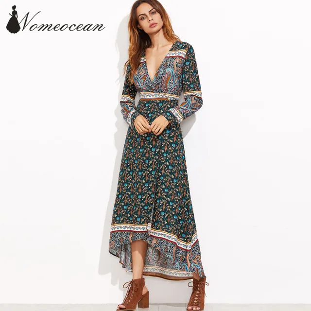 Dark Green High Low Dress
