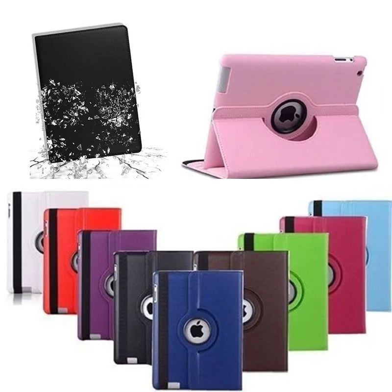 

360 Degree Rotating Leather Smart Cover Case for Apple iPad Air 1 Air 2 ipad 5 ipad 6 New iPad 9.7 2017 2018 A1822 A1823 A1893